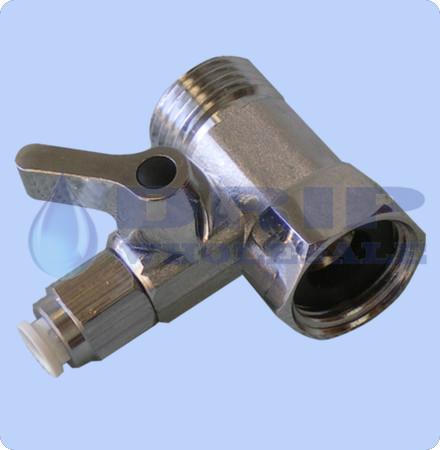 Chrome take off valve 15mm BSP - 15m BSP ¼ QC with tap