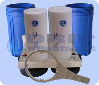 Twin 10 BB Housings Gradient Density 20 and 1 Micron Prefilters