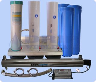 Sterilight UV Kit 12 GPM, 3 x 20 Big Housings and Cartridges, GAC, UNASSEMBLED
